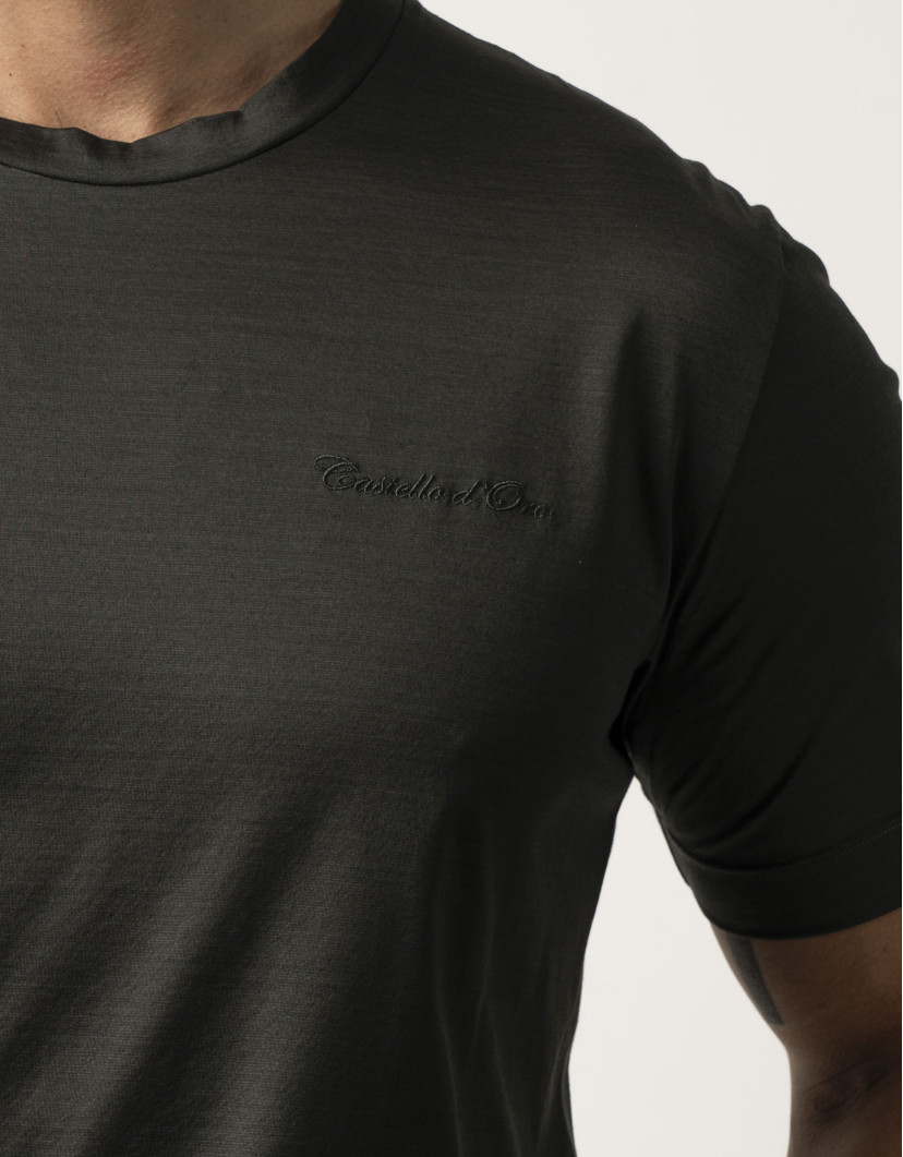 Castello d'Oro Dark Green T-shirt 100% Cotton Regular Fit image